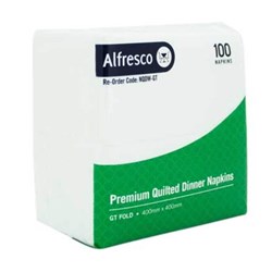 Napkins Dinner Quilted White GT Fold 1000/ctn Tail