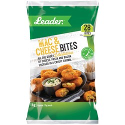 Mac N Cheese Bites 1kg (29x35gm) With Veal Bacon