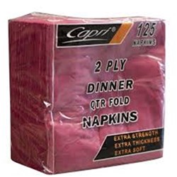 Napkins Dinner Burgundy 2 Ply Qtr Fold 1000/ctn