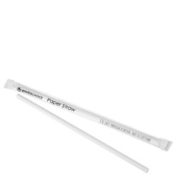 Straws Paper White Ind Wrapped 200mm 2500/ctn 