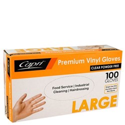 Gloves Large Clear 100/pkt Powder Free
