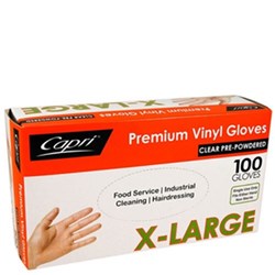Gloves Extra Large Clear 100/pkt Powdered