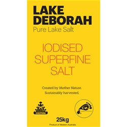 Salt Superfine Iodised 25kg Lake Deborah 