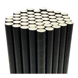 Straws Jumbo Paper Black 210mm (250) 