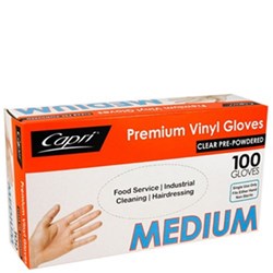 Gloves Medium Clear 100/pkt Powdered