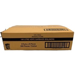 Bin Liner 140L HD BLK 200/CTN 1270X1030MM