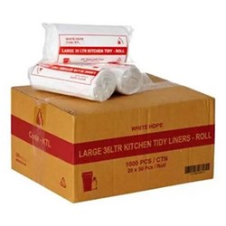 Bin Liner 36L White 700x590 Kitchen Tidy Roll