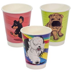 Cup Coffee 12oz Single Wall Gallery 1000/ctn Dog Design