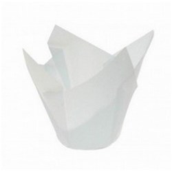 Muffin Cup White Tulip Fold 175x175 250's    