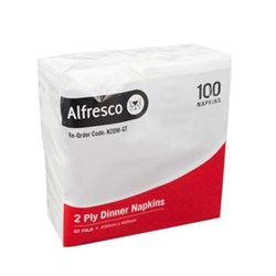 Napkins Dinner White 2 Ply GT Fold  1000/ctn