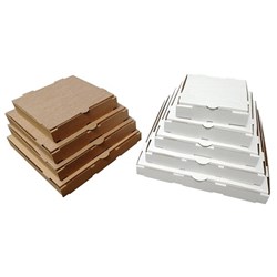 Pizza Box 10in White/Brown Plain 50/ctn