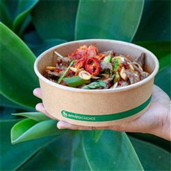 Container Round Salad Bowl Kraft 16oz 300/ctn