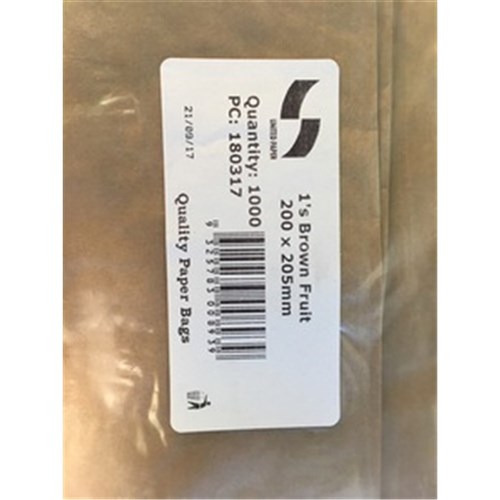 Bag Paper Brown 2Sq 200x205mm 1000's