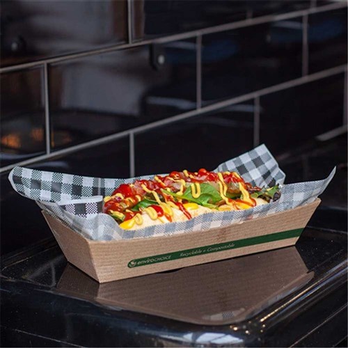 Tray Food Hot Dog Kraft Supa Flute 240/ctn (248x115x50mm)