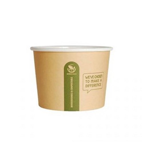 Soup Bowl Kraft PLA 16oz 500/ctn Heavyboard