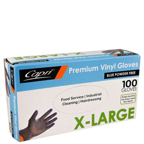 Gloves Extra Large Blue 100/pkt Powder Free
