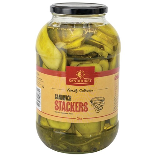 Gherkins Sliced Sandwich Stackers 2kg 