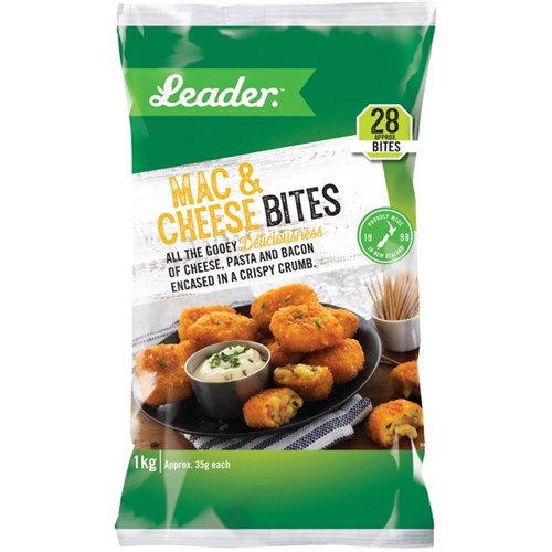 Mac N Cheese Bites 1kg (29x35gm) With Veal Bacon