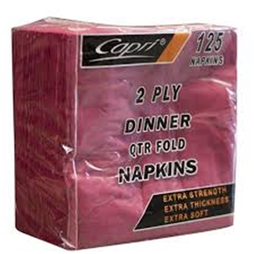 Napkins Dinner Burgundy 2 Ply Qtr Fold 1000/ctn