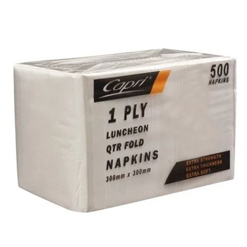 Napkins Lunch White 1 Ply Qtr Fold 3000/ctn