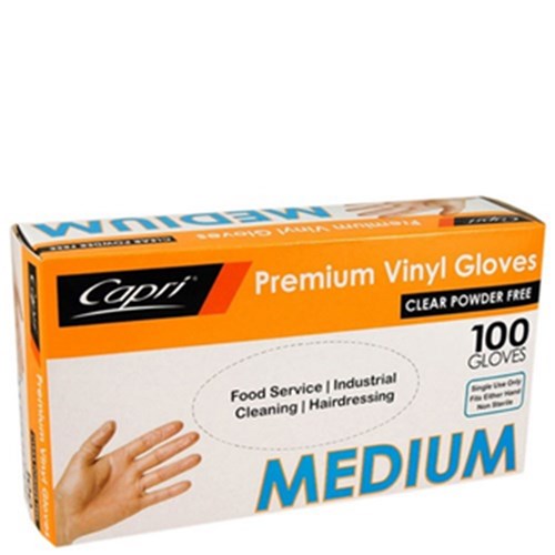 Gloves Medium Clear 100/pkt Powder Free