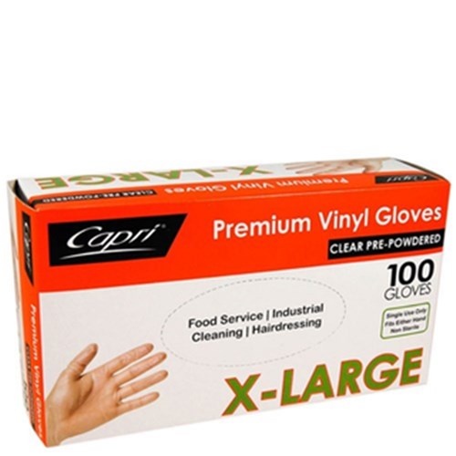 Gloves Extra Large Clear 100/pkt Powdered