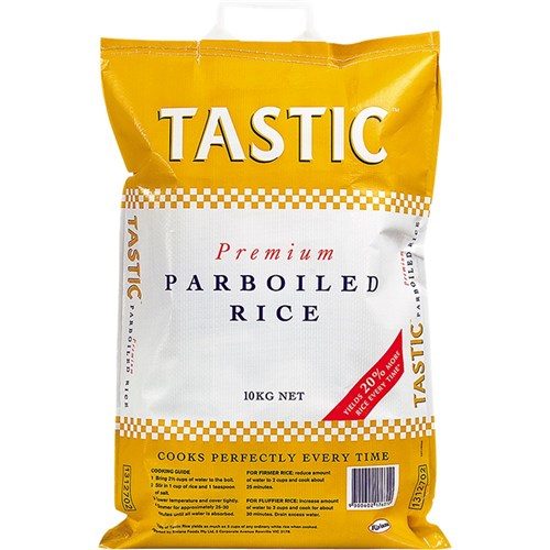 Rice Long Grain Par Boiled 10kg  Tastic