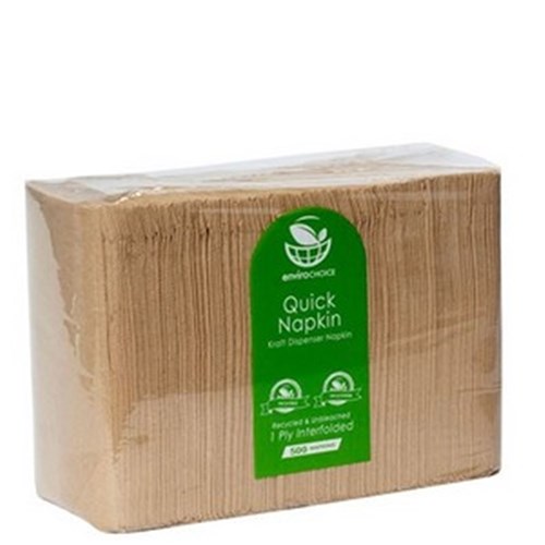 Napkins Quick Dispenser Kraft 1 Ply Interfold 6000/ctn