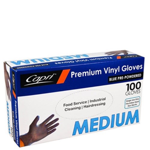 Gloves Medium Blue 100/pkt Powdered
