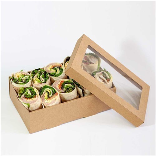 Lids W/Window For Catering Tray Kraft Size 1 100/ctn (259x156x30mm)