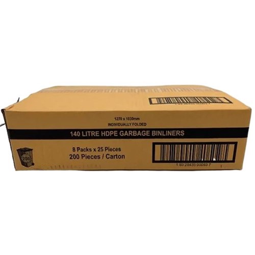 Bin Liner 140L HD BLK 200/CTN 1270X1030MM