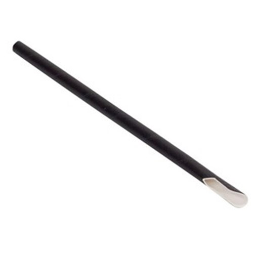 Straws Paper Spoon Black 207mm 1500/ctn