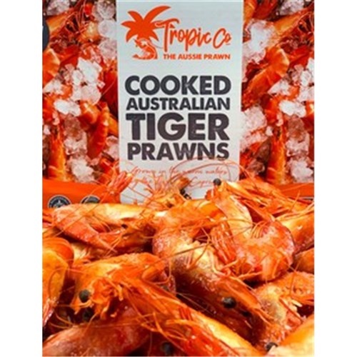 Prawn Whole Cooked Tiger 10/15 3kg  Queensland