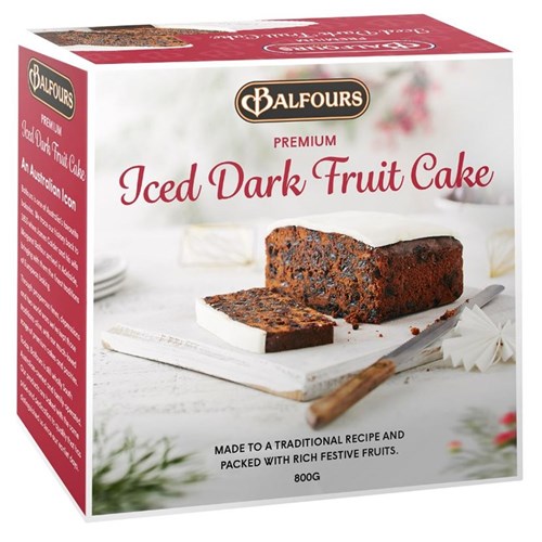 Iced Dark Fruit Cake 800g 