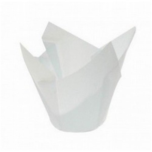 Muffin Cup White Tulip Fold 175x175 250's    