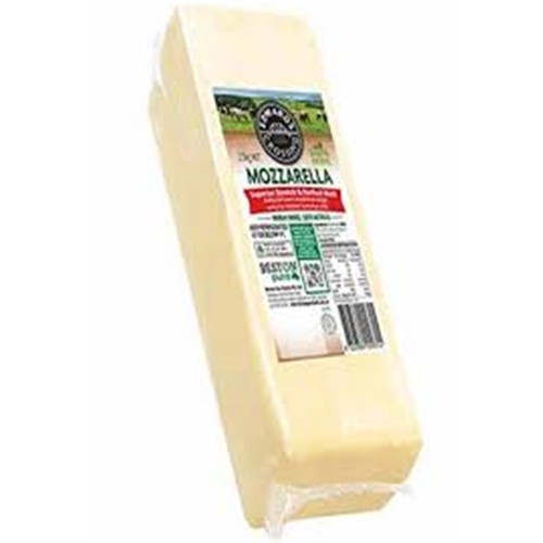 Mozzarella Block 10kg FROZEN Wrapped in Blue Plastic