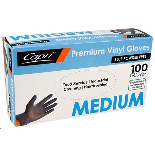 Gloves Medium Blue 100/pkt  Powder Free