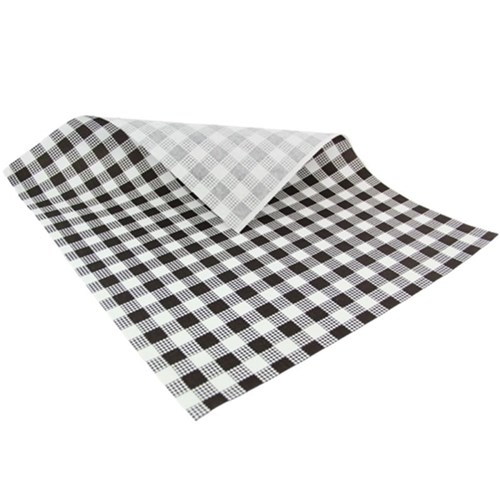 Greaseproof Paper Black Check 500's 32cmx20cm