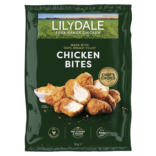 Chicken Bites Crumbed Free Range 1kg 29-59gm
