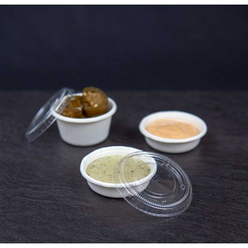Lid PET To Suit Sauce Cup 1 & 2 oz (30ml) 125/sleeve - To Suit 109022