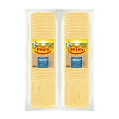 Cheese Maasdam Holland Sliced 1kg (2x500gm)